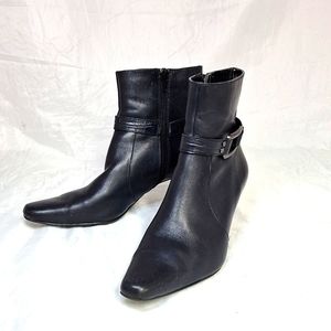 Anne Klein Flex AKGLINT Leather Buckle Bootie 7M